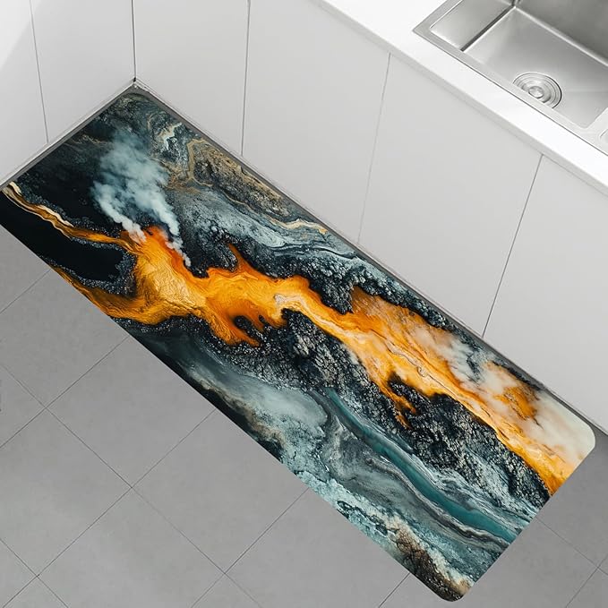 WODEJIA Non Slip Bath Rugs Sponge Foam for Bathroom,Flannel Mat Rug for Living Room, Absorbent MatS for Forlaundry Room and Kitchen,Art Welcome Mat 47x18 Inches
