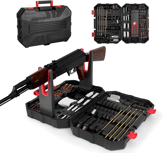Universal Gun Cleaning Kit for All Caliber Compatible with Pistol Rifle Handgun Shotgun Hunting with Cleaning Stand，Gifts for Men, Dad, Husband