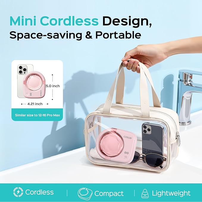 COSLUS C50 Sonic Retainer Cleaner Machine: Cordless Professional Dental Cleaning Pod for Retainer, Aligner, Night Guard Deep Cleaning - Rechargeable Mini Travel Design, Quiet for Home Use with Timer
