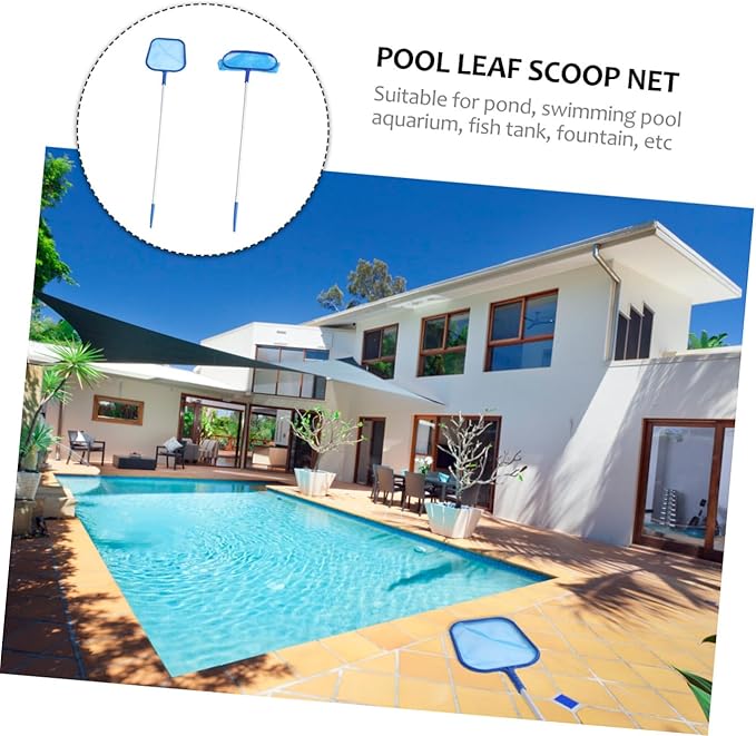 LIOOBO 1set Pool Cleaning Net Telescopic Aluminum Rod Fine Mesh for Leaf and Debris Removal for Swimming Pools and Spas Easy to Use