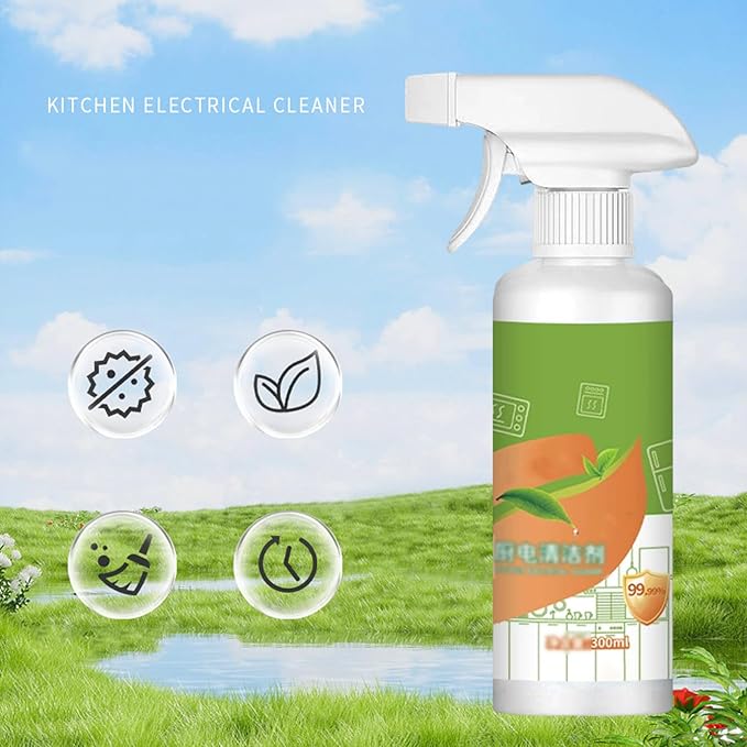 10.56oz Fly Natural Cleanse Formula to Household Appliances, Kitchen Heavy Duty Degreaser Foam & Stubborn Stain Remover, Kitchen Counter Cleaner Spray for Hold,Oven,Stove,Range Hood(1PCS)