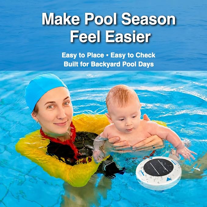 Solar Pool Water Care System for Above Ground & Inground Pools Up to 45,000 Gallons – Floating Solar-Powered Pool Maintenance Device with Copper Anode & Oversized Solar Panel