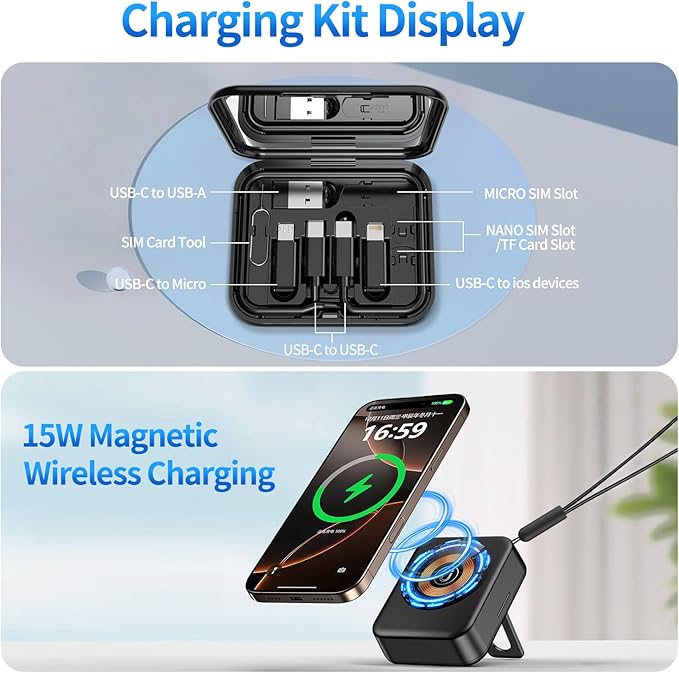 Phone Cleaning Kit, Airpod Pros Headphone Ear Bud iPhone Port Speaker Cleaner Tool, iPad Port Cleaner Cell Phone Cleaning Putty. Multi USB Charging Adapter Cable Kit with Magnetic Wireless Charging
