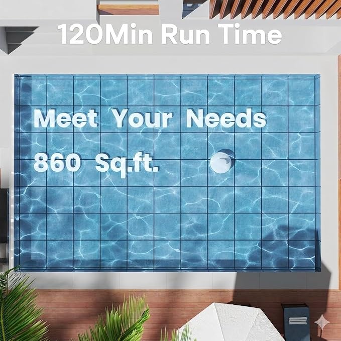 K1 Cordless Pool Cleaning Robot, Dual-Layer Filter Pool Vacuum, Auto Self-Parking, Lightweight Design 90-Min Runtime for Above-Ground & Inground Flat Pools