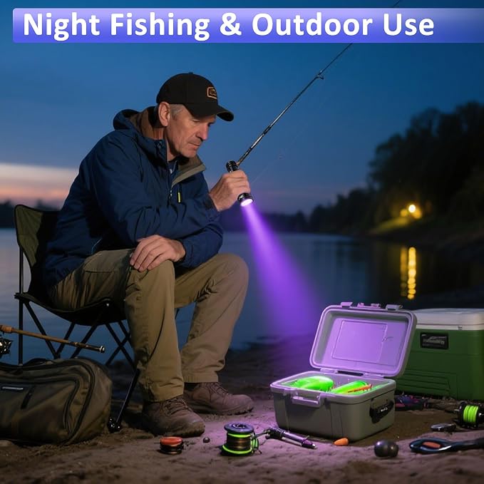 WINDFIRE Dive Light, 395 nm UV Scuba Flashlight, Waterproof Black Light Flashlight with Power Indicator for Scuba Diving, Underwater Fluorescence & Pet Urine Detection