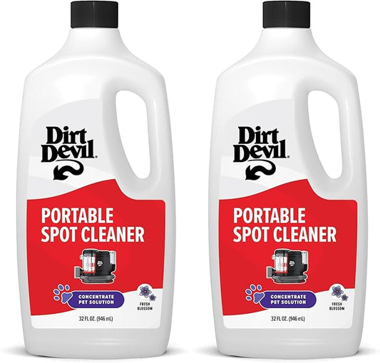 Dirt Devil Pet Portable Spot Cleaner Solution,32 oz.,Fresh Blossom Scent,Upholstery and Carpet Shampoo Solution,Eliminates Pet Messes and Odors,Pair Portable Spot Cleaners,(Pack of 2)