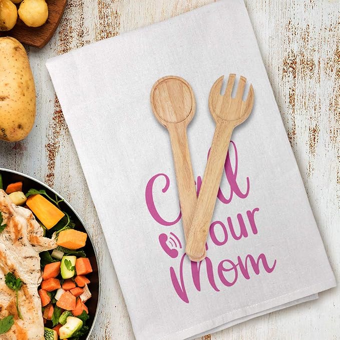 Style In Print Mother's Day Decor Flour Kitchen Towels Call Your Mom Cleaning Supplies Dish Design Only