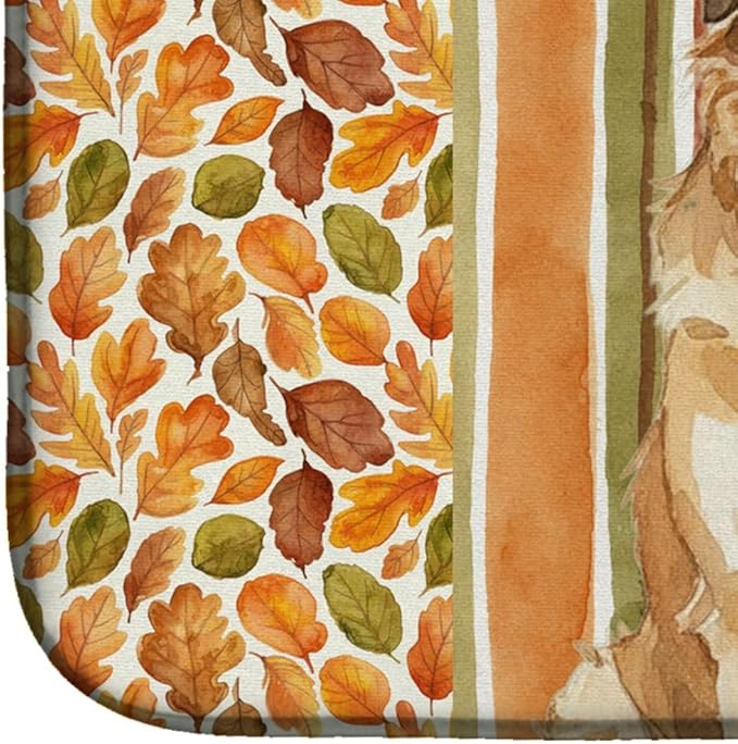 Caroline's Treasures Sandy Leonberger Heirloom Fall Dish Drying Mat Absorbent Dish Drying Mat Pad for Kitchen Counter Dish Drainer Mat for Countertop, 14 x 21", Multicolor