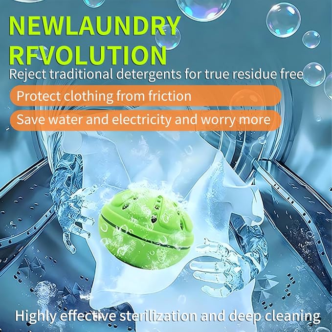 Electrolytic Laundry Ball - Portable Washing Machine Without Laundry Detergent | Fruit and Vegetable Purifier/Kitchen Supplies Cleaning | Pet Bathing Deodorizing & Skin Care | 3in1 Purifier (orange)
