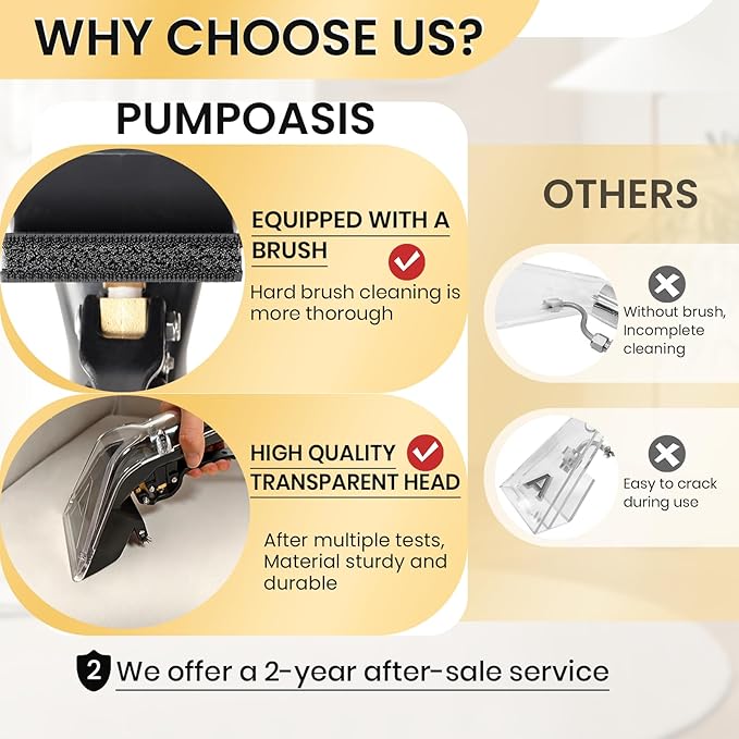【Upgrade Hard Bristle Brush】Better Extractor Hose Kit for Shop Vac, with 10FT Hoses and 25 FTWater Pipes, Thick transparent shell, Turns Vacuum Cleaner into Carpet Cleaning Machine,2-Year Warranty