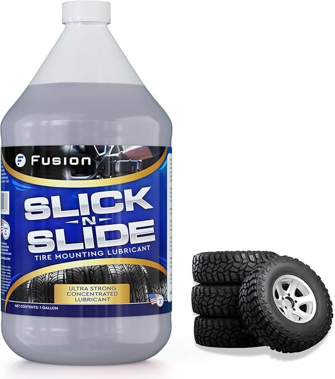 Slick-n-Slide - Tire Lube for Changing Tires, Tire Mounting Lube | Universal Lube for Car, Truck, Bike, Tractor | Tire Bead Sealer, Tire Slime Sealant, Bike Tire Sealant | Wheel Tools (1 Gallon)