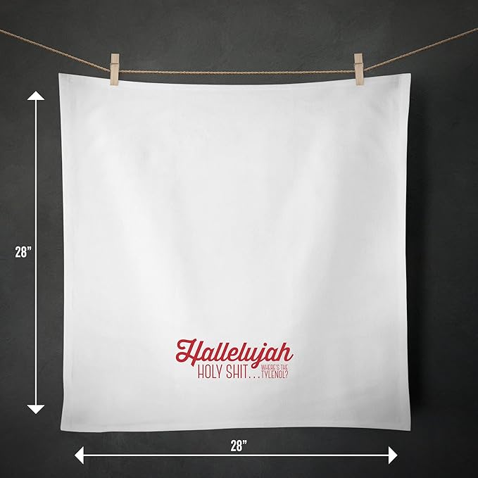Hallelujah Holy Sh*t Funny Holiday Movie Christmas Kitchen Towel