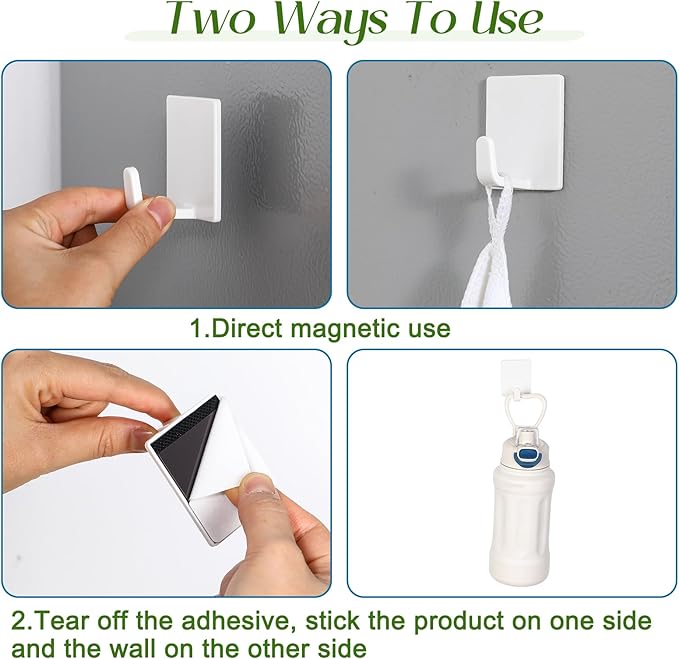 Teenyyou 36 Pcs White Wall Hook Set,Include 24pcs Hanging Hook,12pcs Broom and Mop Holder Wall Mounted for Bathroom,Kitchen,Office,Outdoor and Indoor Tool Organizer