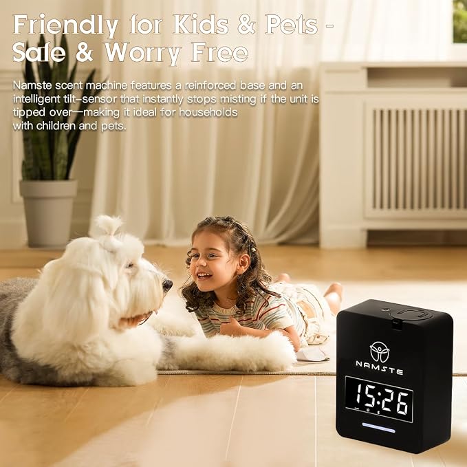 Smart HVAC Scent Machine, Covers 3000 Sq.Ft, Oil Level Monitoring | 300ML Waterless Essential Oil Diffuser, Cold Air Tech, Built-in Clock, for Home, Hotel, Office, Shopping Mall