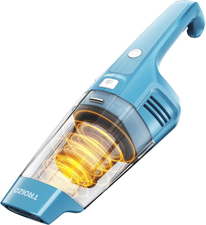 TROIZO Handheld Vacuum Cordless, 14500PA Powerful Suction Hand Held Vacuum Cleaner with Brushless Motor, Rechargeable and Portable Car Vacuum for Home Office Car Pet