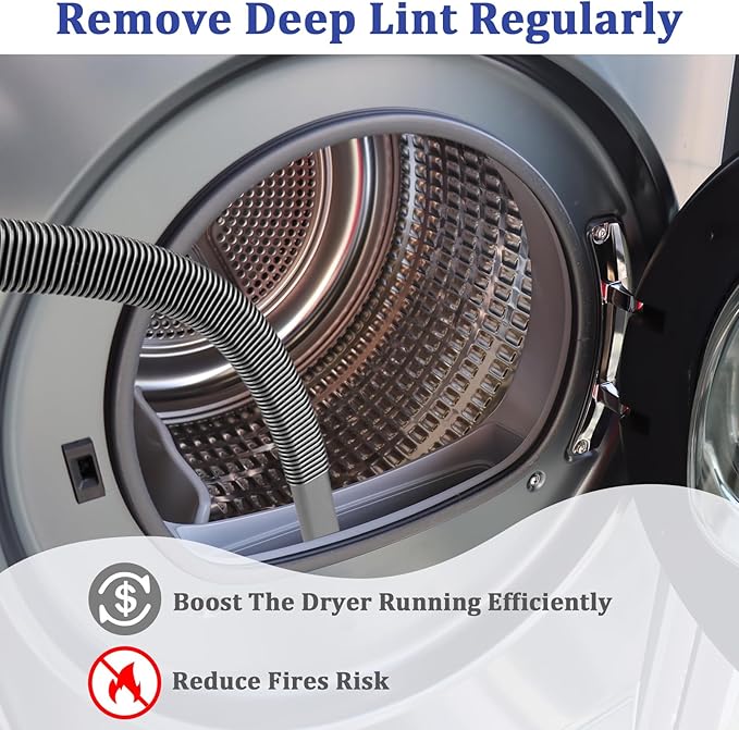 Dryer Vent Lint Removal Tool Vacuum Attachments Hose for Dyson GEN 5 V15 V12 V11 V10 V8 V7 Detect Outsize Slim Absolute Cyclone Vacuum Cleaner Dryer Cleaner Kit Nozzle Crevice Flexible Hose