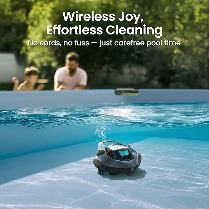 (2026 Upgrade) AIPER Seagull SE Cordless Robotic Pool Cleaner with 100 Mins Runtime, Powerful 1320GPH Suction,Smart Self-Parking, Pool Vacuum for Above Ground Pools up to 860 Sq.ft, Sliver & Cyan