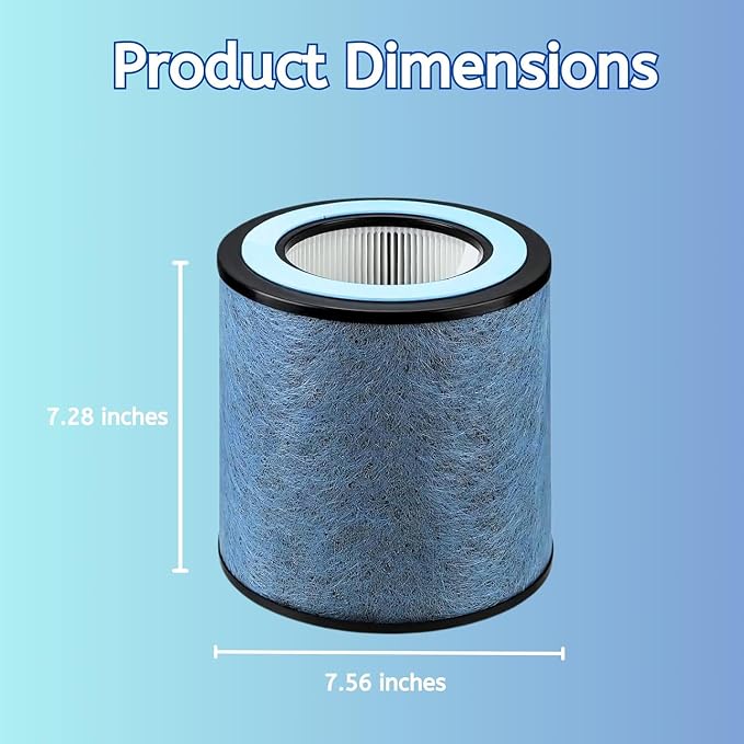 Nispira HP152 HP153 Replacement True HEPA Filter Compatible with Shark Air Purifier HP150 HP151 HP152 HP153 HP155 UA155 HP152C HE15FKPET, Works with NeverChange Filtration System, 3 Pack
