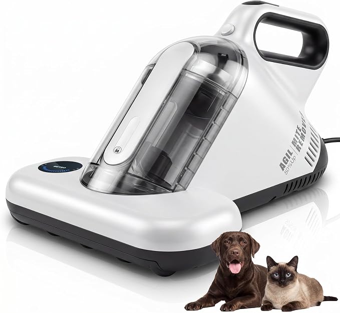UV Mattress Vacuum Cleaner 16Kpa, Bed Vacuum with Smart Dust Sensor & HEPA Filter, 450W Couch Cleaner Machine for Pet Hair, Upholstery, Bed, Sofa Deep Cleaning