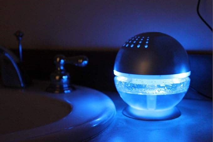 2 Units EcoGecko Little Squirt Glowing Water, Air Revitalizer, Air Freshener, Room Aromatizer, Aroma and Essential Oil Diffuser with 10ML Lavender Oil, Silver
