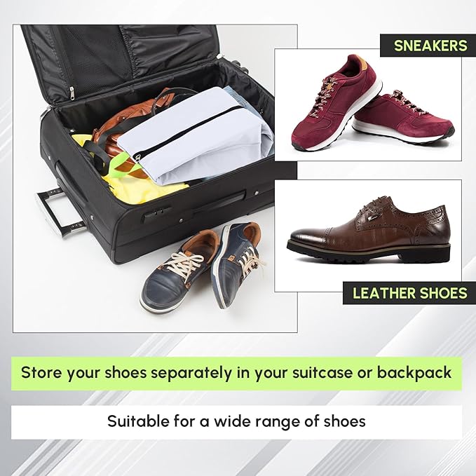 2 Pcs 2 Pack 4 Layer Smell Proof Cleat Bag Fits up to Size 14, Odor & Mud Resistant Cleat Storage, Waterproof, Fits Soccer, Football, Baseball & Golf Shoes (Black,White)