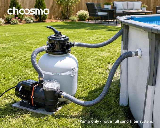1/2HP Above Ground Pool Pump, 3120GPH 115V Pool Filter Pump Replacement for Sand Filter Systems, High-Flow Swimming Pool Circulation Pump with 1.25/1.5 in Hose Adapters, 41ft Max Head