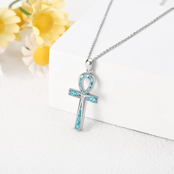 ONEFINITY Religious Cross Pendant Necklace Sterling Silver Origami Cross Pendant Gifts for Women Men Jewelry