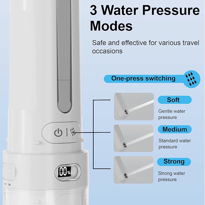 Electric Portable Bidet for Home & Daily Use, Whisper-Quiet Handheld Sprayer with 3 Pressure Modes, 1600mAh USB-C Rechargeable, IPX7 Waterproof (White)