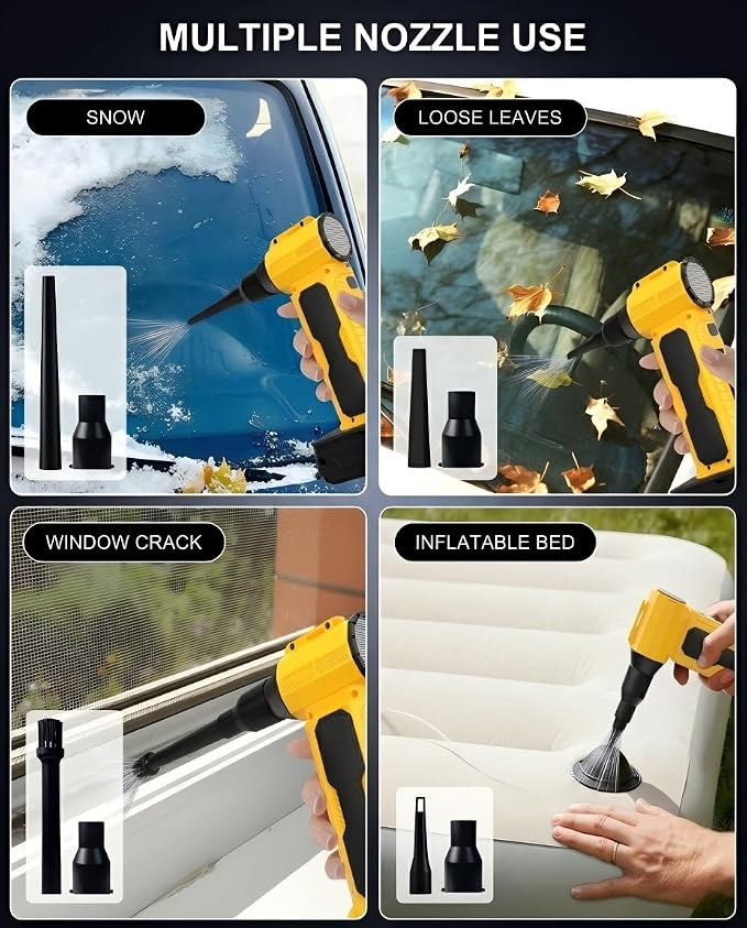 Compressed Air Duster Blower Compatible with Dewalt 20V/60V Max Battery, 130000RPM 4 Gear Adjustable Handheld Mini, Electric Air Duster Turbo Fan for Computer Car Keyboard Home(No Battery)