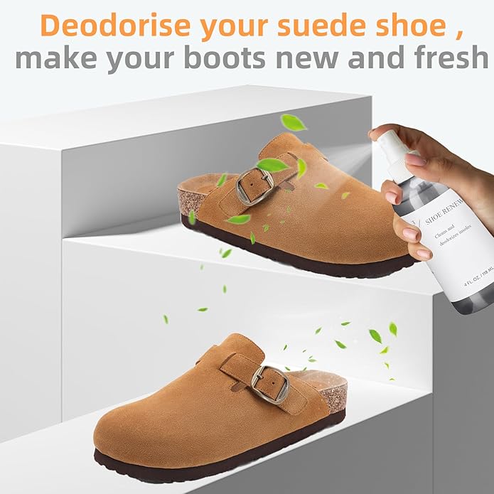Suede Shoe Cleaner Kit, Shoe Care Kit with Shoe Cleaner, Protector, Waterproof Spary, Brush & Eraser, Shoe Cleaning kit for Suede Shoes, Boots, Sheepskin, Nubuck
