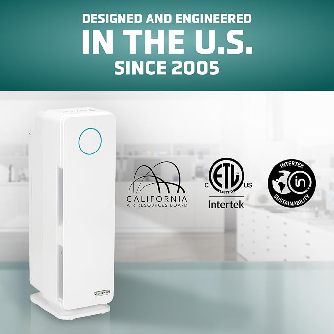 GermGuardian Air Purifier for Homes with Pets, H13 Pet HEPA Filter, Removes Pet Dander, Dust, Allergens, Smoke, Pollen, Odors, Mold, UV-C Light Helps Reduce Germs, 22 Inch, White, AC4300WPT