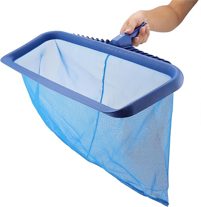 Fine Mesh Pool Skimmer Net Deep Bag for Catching Floating Debris with Lightweight Frame for Pool Care Professionals