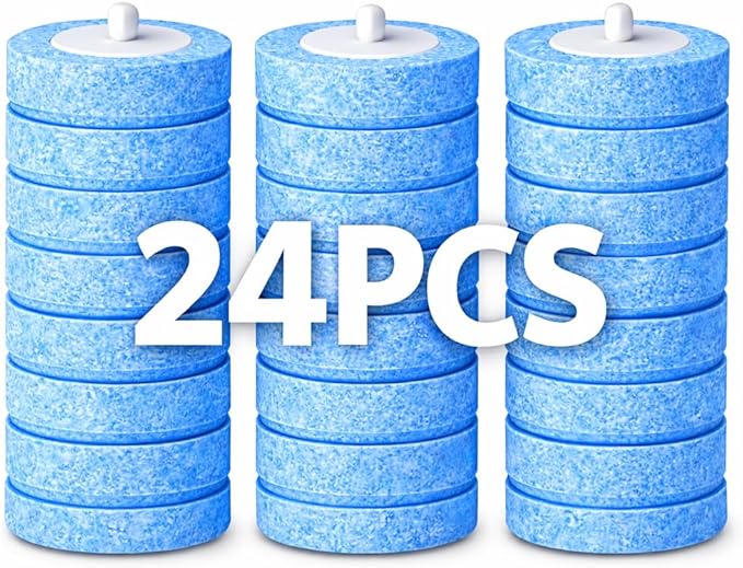 Count Disposable Toilet Brush Heads, Toilet Bowl Wand Refills, Replacement Heads for Toilet and Bathroom Cleaning, Not Compatible with Electric Toilet Brushes(24PCS)