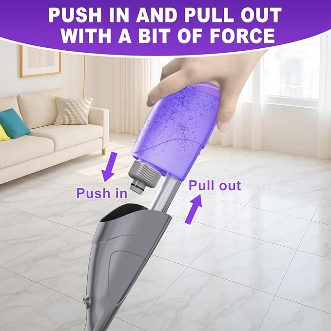 Microfiber Hardwood Floor Mop with 4 Washable Pads & 520ML Refillable Bottle Bundle