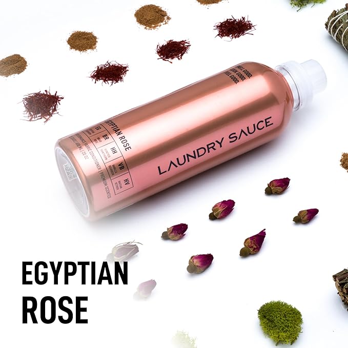 Laundry Sauce Bundle Set Luxury Scented Fabric Softener and Dryer Sheets Pack, Sophisticated Fragrances (Egyptian Rose)