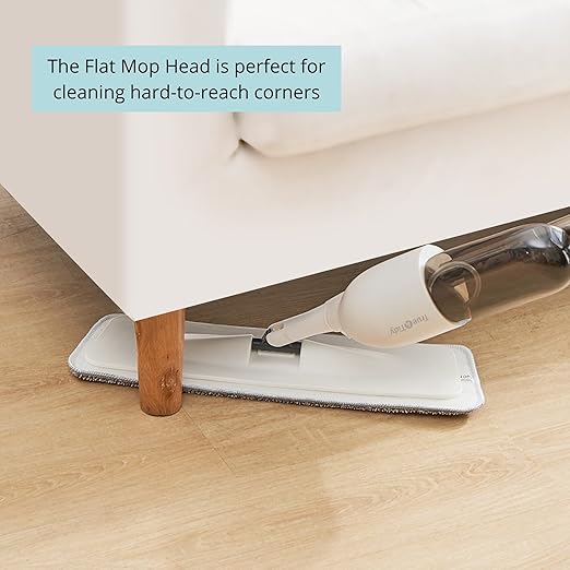 True & Tidy Clean Everywhere Spray Mop Kit Premium Floor Spray Mop Refill with Any Cleaning Solution, Includes 6 Pads (2 Microfiber, 2 Round, 2 Squeegee Pad)