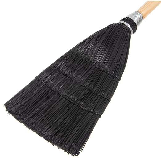Carlisle FoodService Products 4168303 Synthetic Corn Toy/Lobby Broom with Wood Handle, Polypropylene Bristles, 40" Overall Length, Black (Case of 12)
