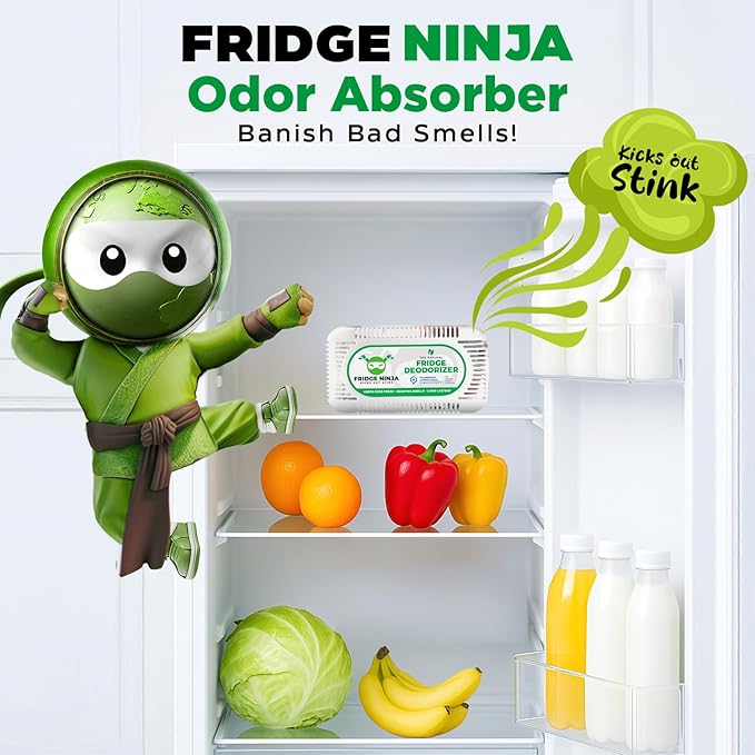 Earth Ninja Home & Shoe Freshness Bundle – Fridge Ninja (2 Pack) + Charcoal Shoe Deodorizer Inserts (4 Pack with Nail Clippers) – Natural Activated Charcoal Odor Eliminators for Fridge, Shoes, Gym Bag