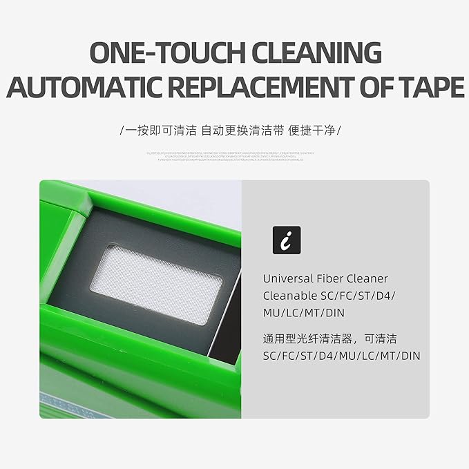 FTTH Fiber Optic Cleaning Kit with Fiber Cleaning Cassette for FC SC ST LC MU Connectors 1.25mm 2.5mm Fiber Cleaner Pen Cleaning Swabs Wipes Cleaner Tool