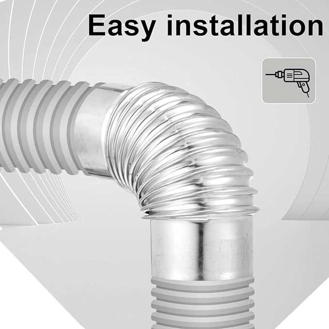 Hicarer 4 Pcs 4 Inch 90 Degree Galvanized Dryer Elbow Vent Tube Connector Adjustable Dryer Vent Elbow Connector for 4" HVAC Duct Pipe Hose Ductwork