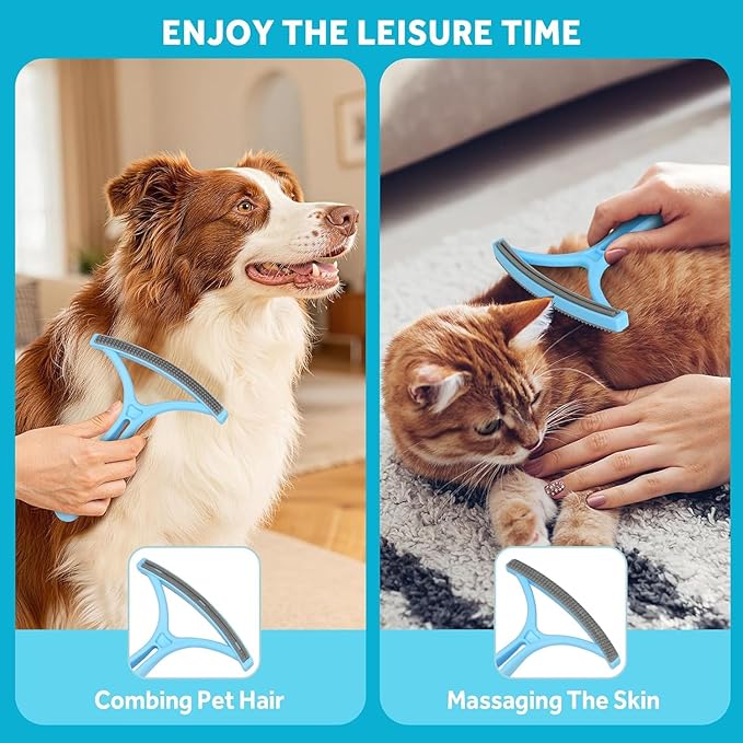 Pet Hair Removal Tool - Pet Hair Remover for Cat & Dog Hair Cleaning, Carpet Rake for Fabric Furniture, Pet Carpet Cleaner Come with Adhesive Hook Convenient to Hang & Store, an Ideal for Pets Owners