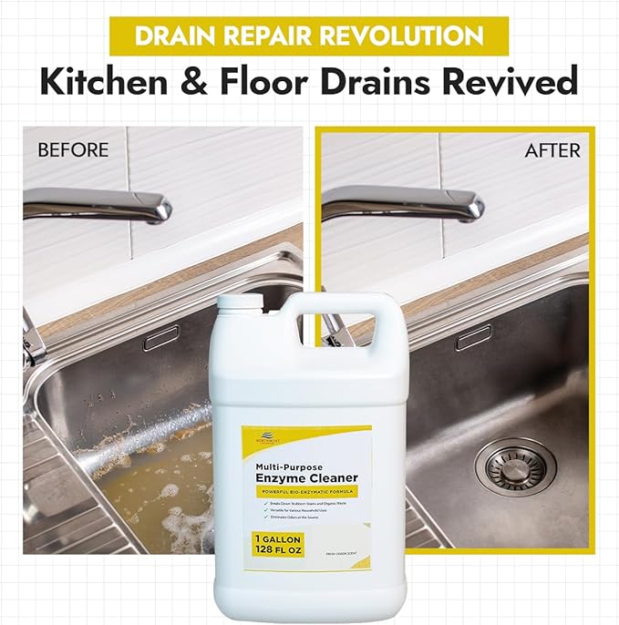 NORTHWEST ENTERPRISES Multi-Purpose Enzyme Cleaner - Household and Commercial Pets Cat Dog Urine and Poop - Enzymatic Cleaner, Fresh Lemon Scent (1 Gallon)