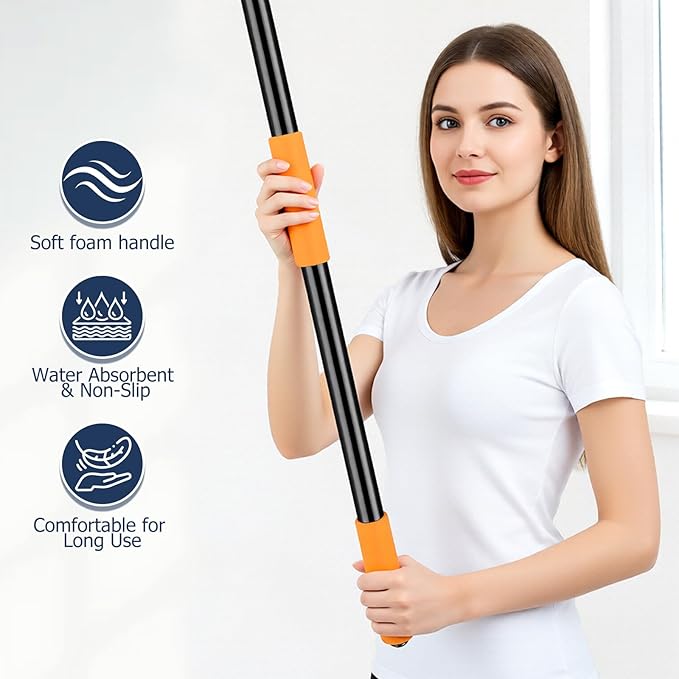 3.3-8 FT Telescopic Extension Pole Adjustable Aluminum Paint Roller & Cleaning Pole | Universal Twist-On Metal Tip | Sturdy Multi-Purpose Household Tool for Dusting, Painting & More