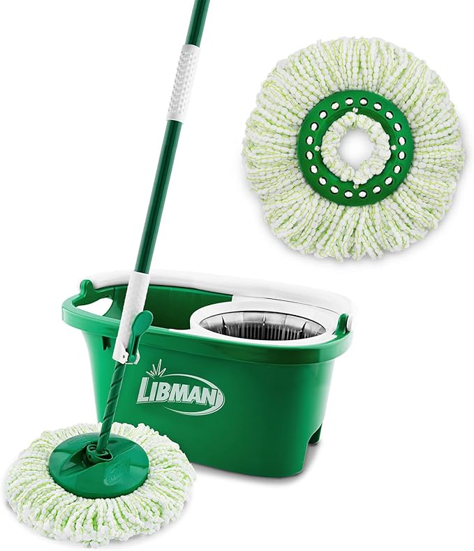 Libman Tornado Spin Mop System Plus 1 Refill Head and Libman Scrub Brush Kit