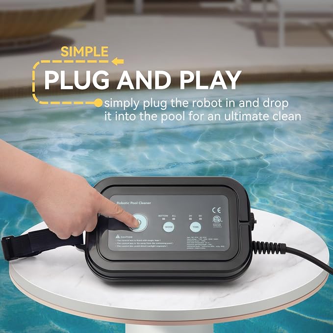 Fully Automatic Robot Swimming Pool Vacuum Cleaner, with Wall-Climbing Function, 360 Degree Kink Free Patented Technology, Swimming Pool Cleaning Robot, Large Filter Installed On The Top,56 Ft