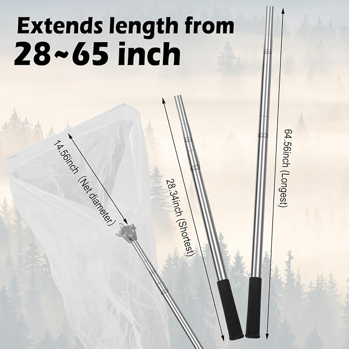 Kalkal Snake Grabber Tool, 62” Professional Aluminum Alloy Telescopic Rattle Snake Tongs, Reptile Grabber Snake Catcher Wide Jaw Handling Tool with Lock