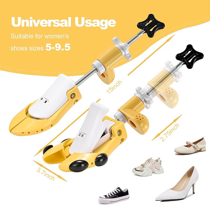 Shoe Stretcher for Men Women, 6-Way Adjustable Length Width & High Shoe Trees for Wide Feet Toe Box Thick Instep