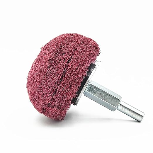 5PCS Non Woven Abrasive Buffing Wheels Polishing Wheel Drill Attachment Set, 2 Inch Scouring Pads Abrasive Mushroom Wheel Polishing Wheel with 1/4" Shank for Polishing Scrubbing and Cleaning Surface