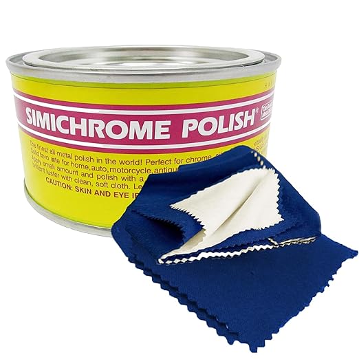 Rosenthal Collection – Simichrome Metal Polish Compound 250g with Cloth – Restore Shine on Chrome, Aluminum, Stainless Steel & More