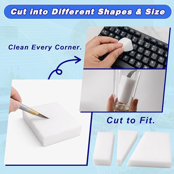 20 Pack Magic Cleaning Sponge Erasers, Non-Scratch Melamine Sponge Bulk Multi-Surface Cleaner Melamine Foam Cleaning Scrubber Pad Sponges for Household Wall Shoes Bathtub Door Shower Bathroom Kitchen